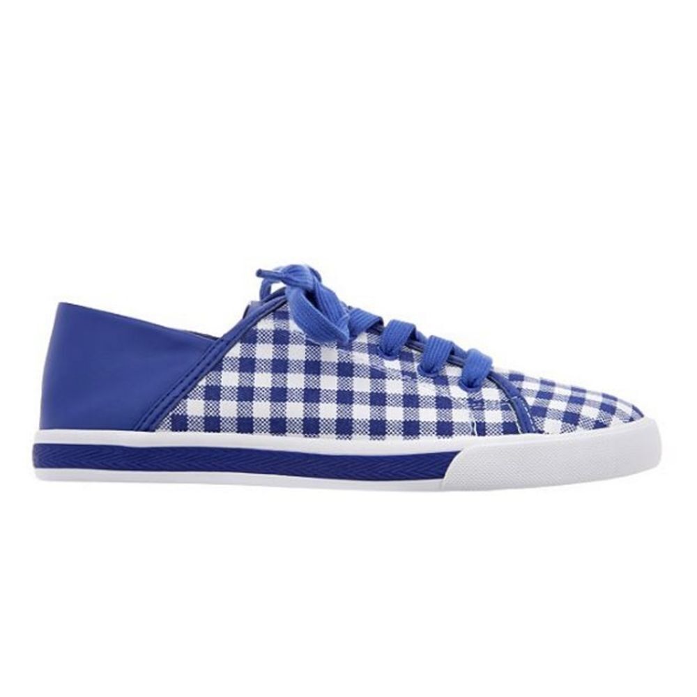 BRAND NEW ISAAC MIZRAHI MIZRAHI LIVE! LACE-UP GINGHAM SNEAKERS - Picture 4 of 14
